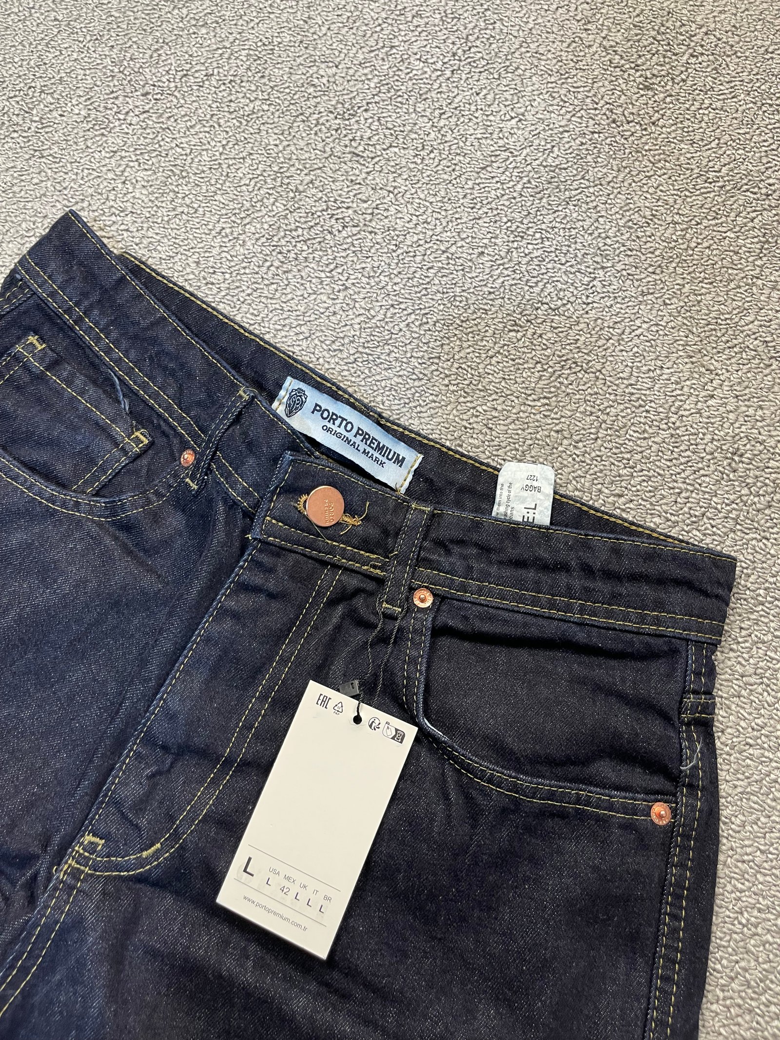 Porto dark blue raw denim